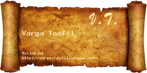Varga Teofil névjegykártya